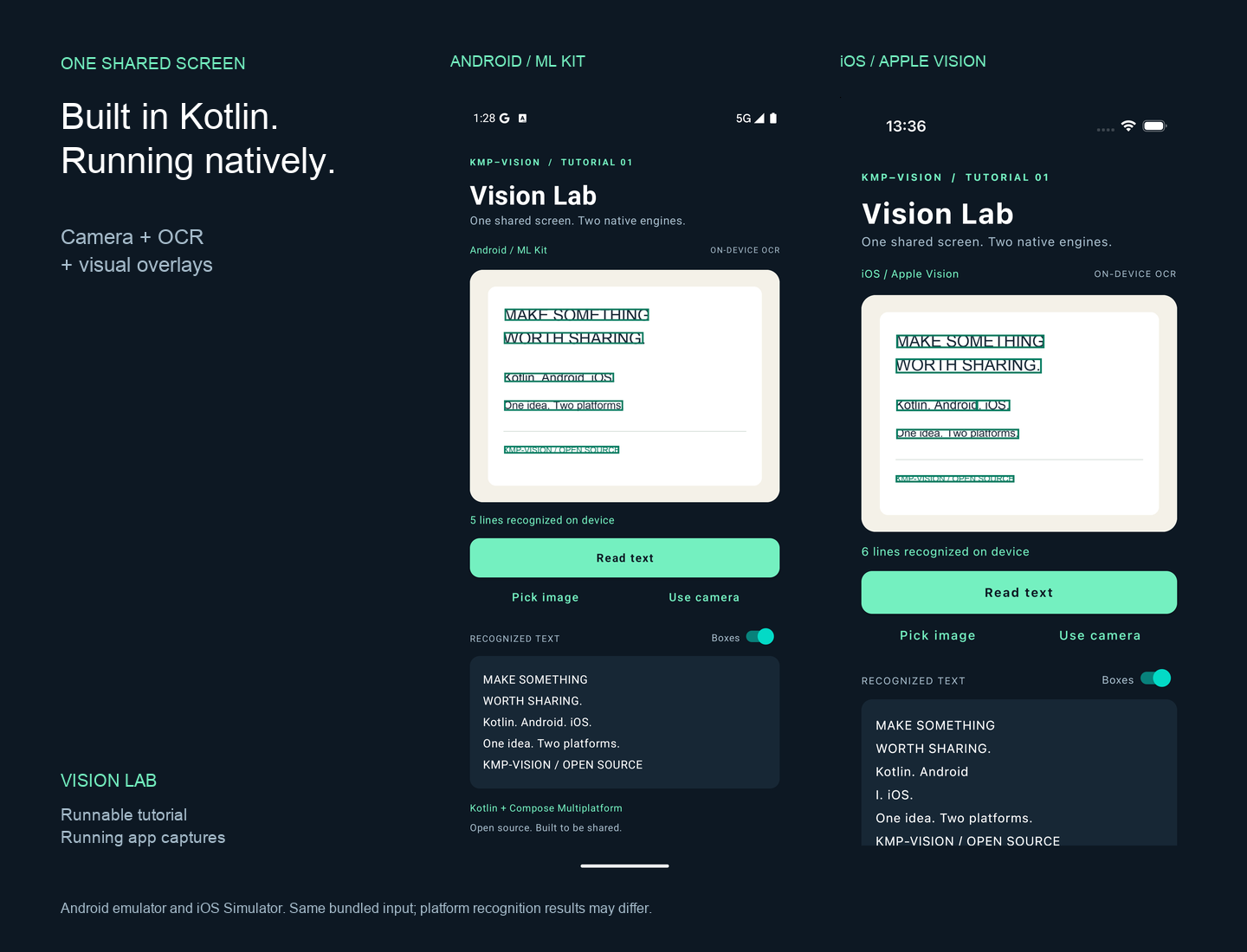 Vision Lab on Android and iOS